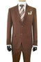Cheap Priced Suit - Mens 2 Button Slim Fit Poplin Basic  Brown Suit