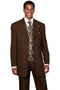 Cheap Priced Suit - Mens 4 Button Long Vested Fashion Suit In Brown With Paisley Vest