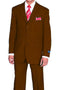 Cheap Priced Suit  - Mens 3 Button Classic Fit Poplin Brown Suit