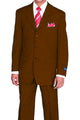 Cheap Priced Suit  - Mens 3 Button Classic Fit Poplin Brown Suit