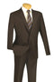 Cheap Priced Suit  - Men's Textured Slim Fit Stretch Travel Brown Suit