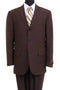 Cheap Priced Suit  -  Men's Basic Three Button Poplin Brown Suit