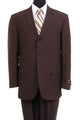 Cheap Priced Suit  -  Men's Basic Three Button Poplin Brown Suit