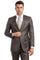 Cheap Priced Suit  - Men's Slim Fit Textured Shiny Sharkskin Brown Suit