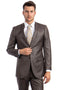 Cheap Priced Suit  - Men's Slim Fit Textured Shiny Sharkskin Brown Suit
