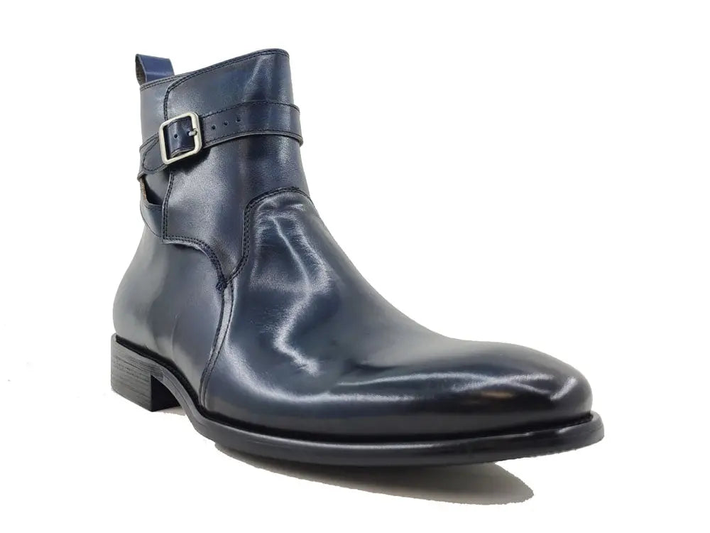 Carrucci Buckle Leather Strap Boots - 7.5