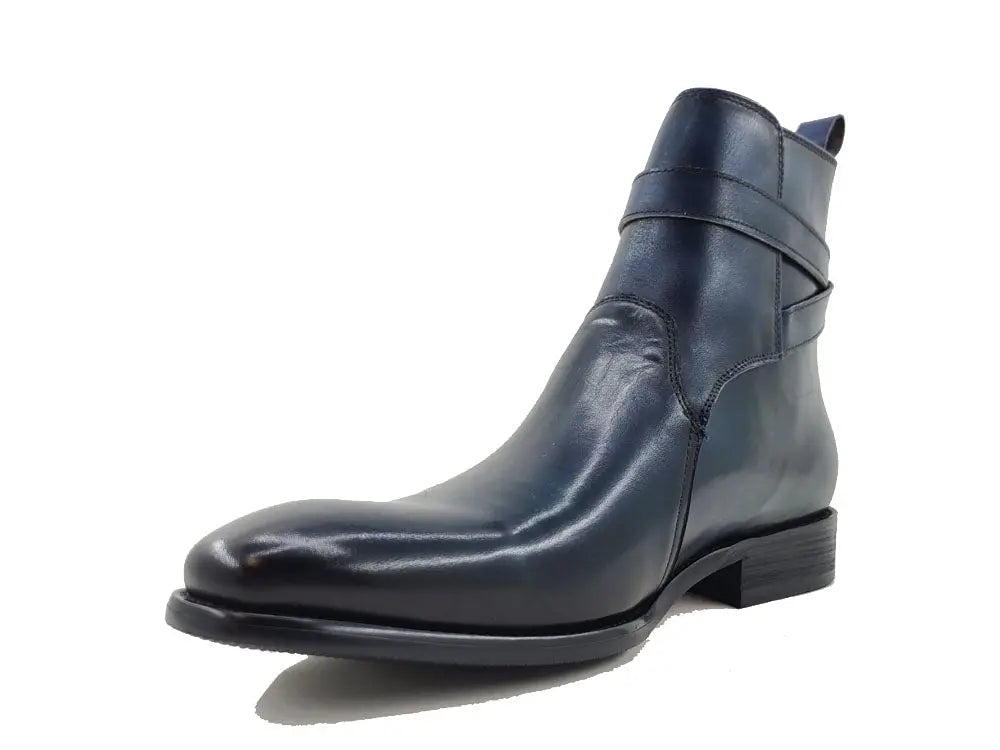 Carrucci Buckle Leather Strap Boots - 7.5