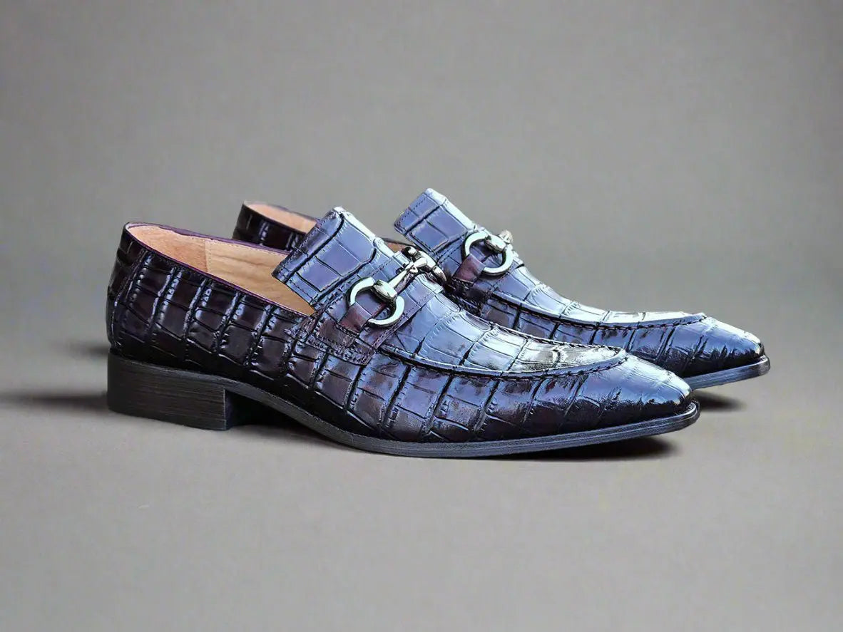 Buckle Loafer w Gator Embossed Leather - 7.5