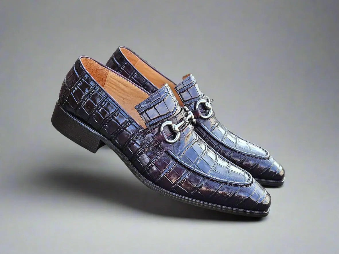 Buckle Loafer w Gator Embossed Leather - 7.5