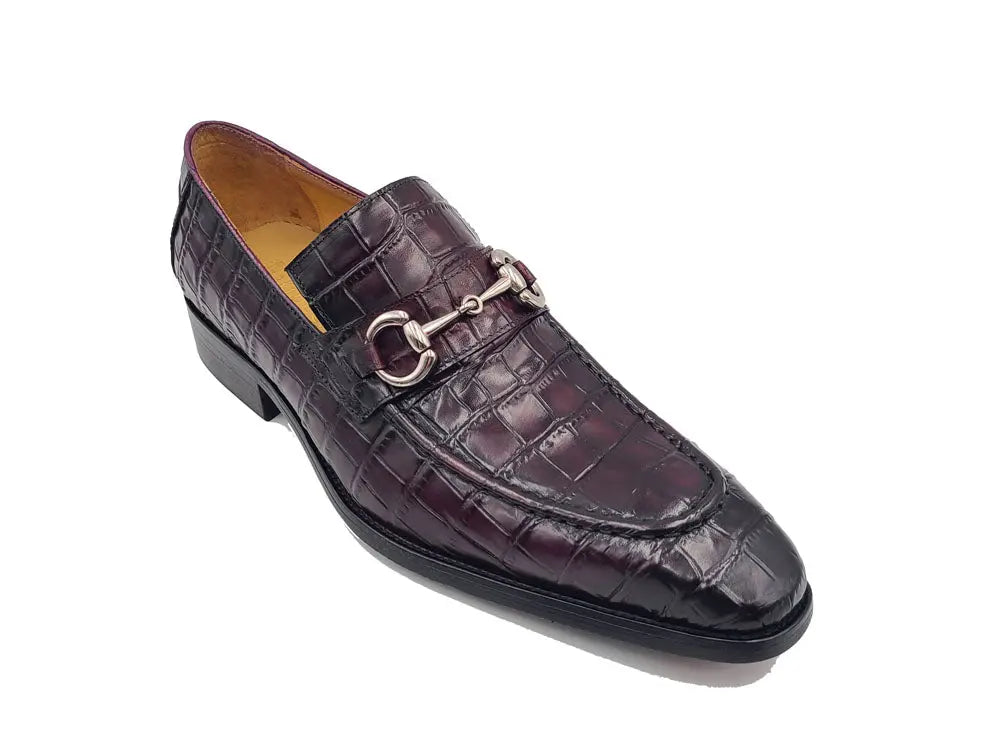 Buckle Loafer w Gator Embossed Leather - 7.5