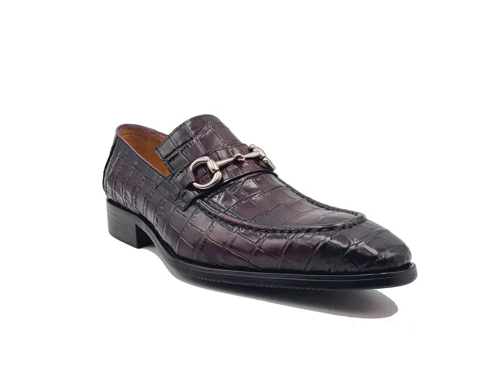Buckle Loafer w Gator Embossed Leather - 7.5