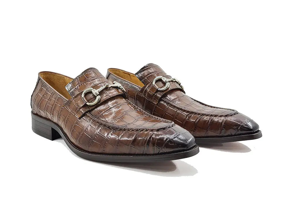 Buckle Loafer w Gator Embossed Leather - 7.5