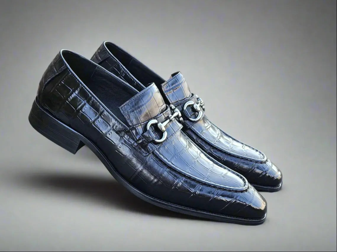 Buckle Loafer w Gator Embossed Leather - 7.5
