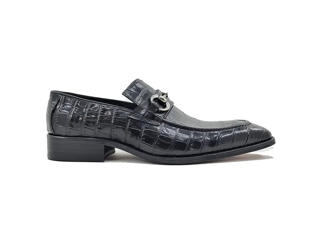 Buckle Loafer w Gator Embossed Leather - 7.5