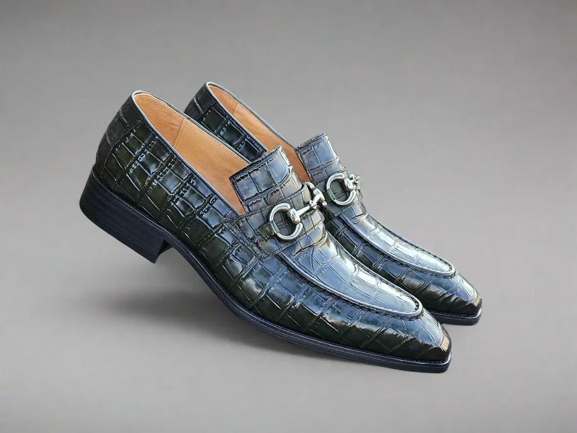 Buckle Loafer w Gator Embossed Leather - 7.5