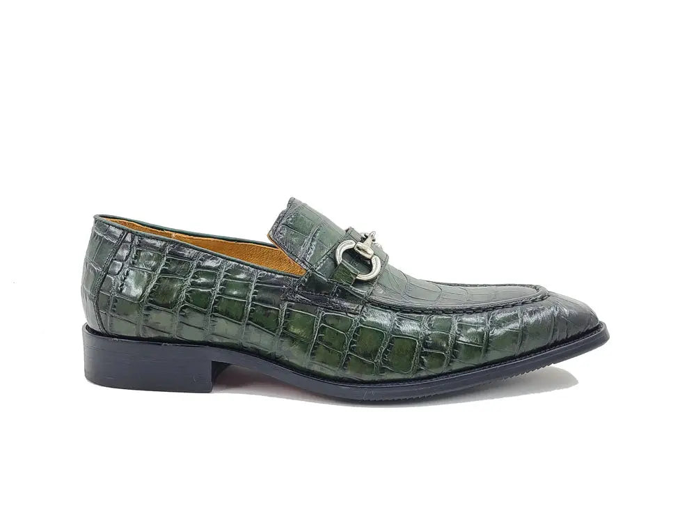 Buckle Loafer w Gator Embossed Leather - 7.5