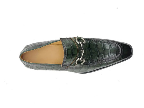 Carrucci Buckle Loafer w Gator Embossed Leather