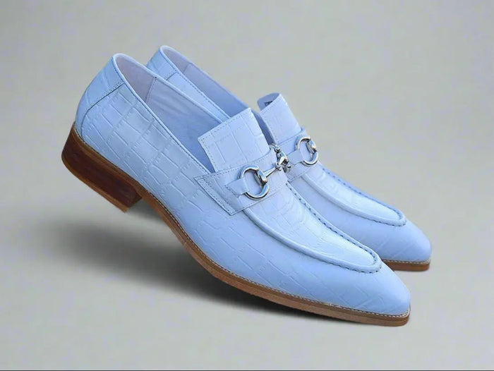 Carrucci Buckle Loafer w Gator Embossed Leather