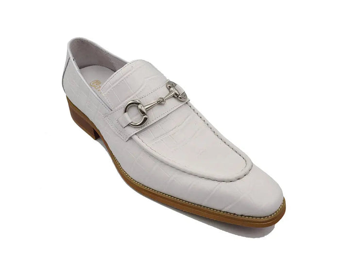 Carrucci Buckle Loafer w Gator Embossed Leather