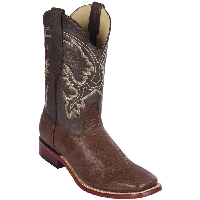 Los Altos Boots - Mens Dress Cowboy Boot - Low Priced Bull Shoulder Boots - in Brown - 6