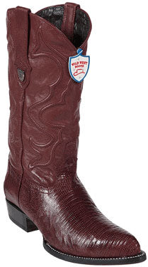 Maroon ~ Wine Color Teju Lizard Cowboy Boots - 6EE