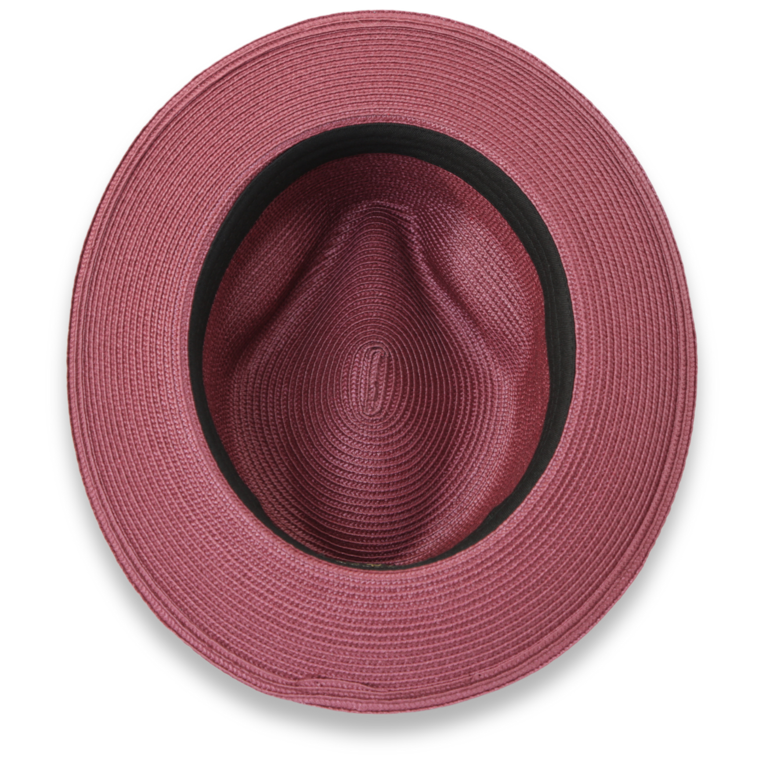 Tapa Crushable Straw Hat Fedora in Burgundy - Small