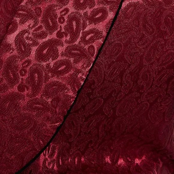 Knot Side Textured Paisley 2pc Tuxedo, Burgundy