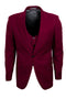 Cheap priced Suit  - Men's Vested One Button Peak Lapel Stacy Adams Burgundy Suit