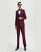 Stacy Adams 3pc Tuxedo Shawl Lapel, Burgundy Red