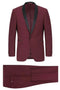 Mens 1 Button Shawl Lapel Wedding | Prom 2025 Tuxedo in Burgundy Burgundy Prom 2025 Suits