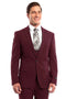 Cheap Priced Suit- Men's One Button Peak Lapel Skinny Wedding & Prom 2025 Burgundy Suit With Lowcut Vest Burgundy Prom 2025 Suits