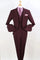 Cheap Priced Suit - Mens Two Button Classic Fit Vested Burgundy 2 Button Suit