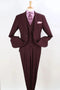Cheap Priced Suit - Mens Two Button Classic Fit Vested Burgundy 2 Button Suit