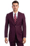Cheap Priced Suit - Men's Two Button Basic Modern Fit Business Burgundy Suit