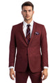 Cheap Priced Suit - Men's Basic 2 Button Slim Fit Wedding Burgundy Suit