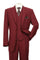 Cheap Priced Suit  - Mens 2 Button Pleated Pant Classic Fit  Burgundy Suit With Double Breasted Vest