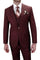 Cheap Priced Suit - Mens Two Button Classic Fit Vested Burgundy Suit
