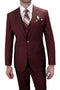 Cheap Priced Suit - Mens Two Button Classic Fit Vested Burgundy Suit