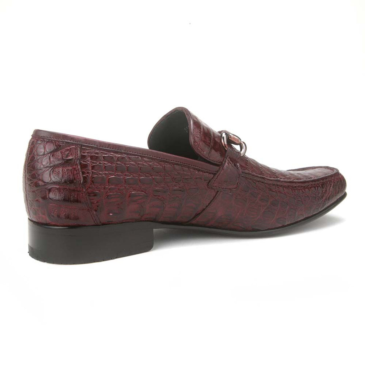 Los Altos Metal Bit Burgundy Crocodile Loafers - 8-M