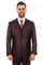 Cheap Priced Suit - Men's Two Button Vested Textured Sharkskin Business Burgundy Suit