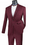 Cheap priced Suit - Mens Basic 2 Button Modern Fit Burgundy Suit
