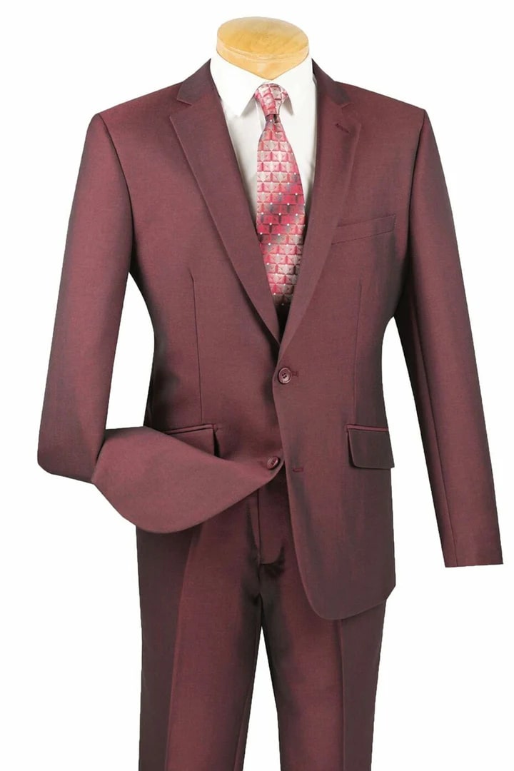 Cheap Suit - Men's Textured Slim Fit Stretch Travel Suit