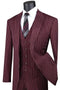 Cheap priced Suit - Mens Vested Bold Gangster Pinstripe Burgundy Suit