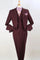 Cheap Priced Suit -  Mens Three Button Classic Fit Vested Burgundy Suit