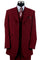Cheap Priced Suit  - Mens 3 Button Vested Wide Peak Lapel Fashion Burgundy Suit