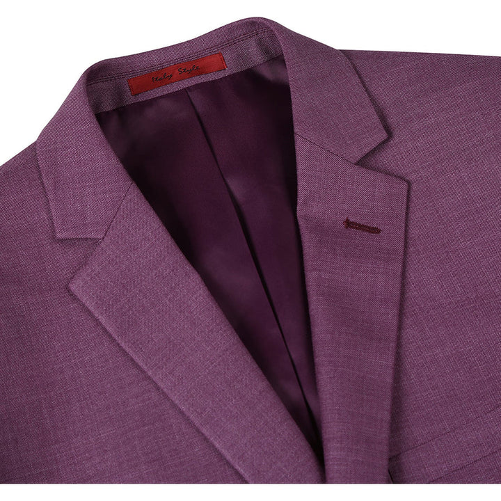 Cheap priced Suit - Mens Two Button Slim Fit Two Piece Burgundy Berry Mauve Suit - 38 Short Jacket+32 Waist Adjustable 28to34)(Height: 5 4 to5 7 )(Neck  15-16.5)S-M)
