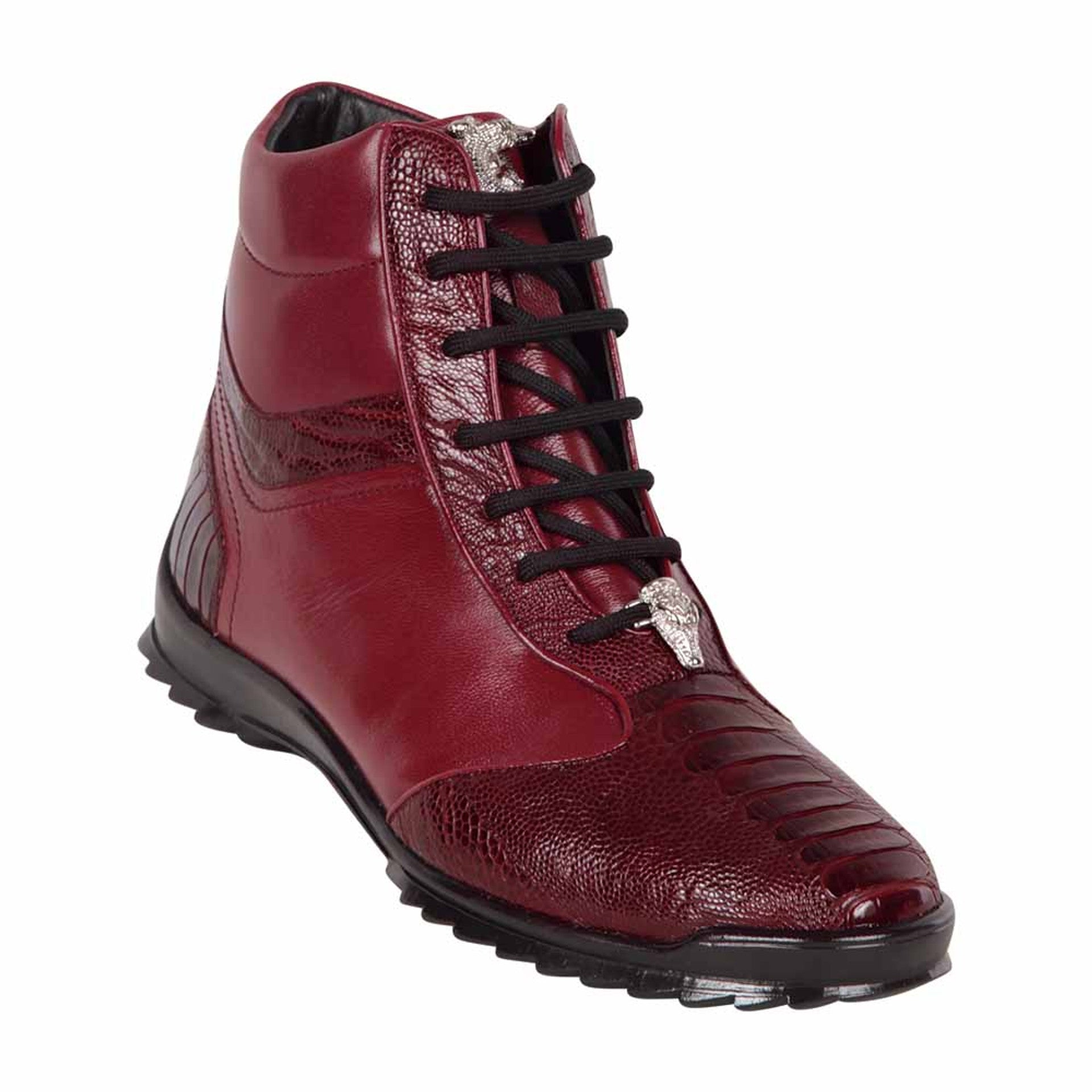 Los Altos Genuine Ostrich Leg Burgundy Casual Ankle Boot - 8