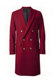men's Dress Authentic Double Breasted~Wide Peak Lapel 6buttons Burgundy Coat