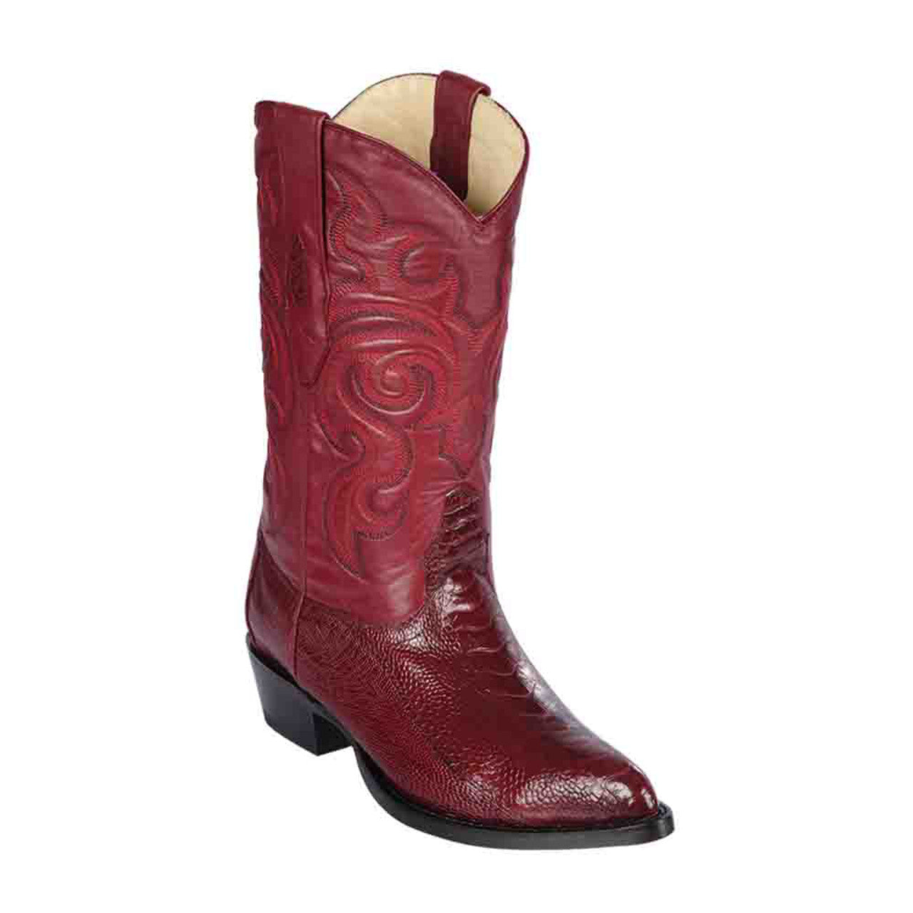 Los Altos Men's Burgundy Ostrich Leg Boots - 6