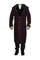 Removable Fur Collar Full Length Wool Dress Ankle length Top Coat/Overcoat Burgundy